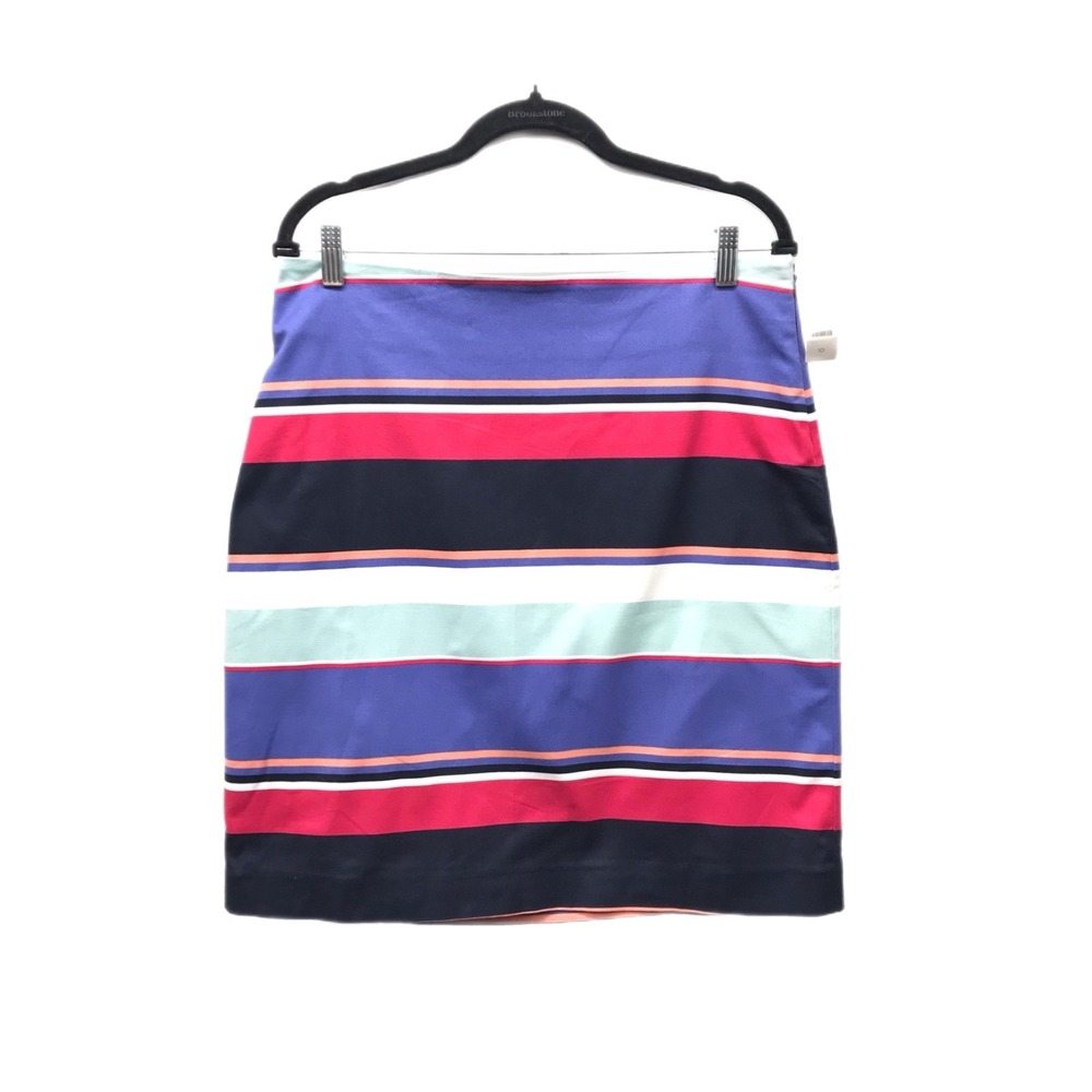 Talbots Pencil Skirt Pink Purple Striped Women's Size 10 Career Lined - NEW
